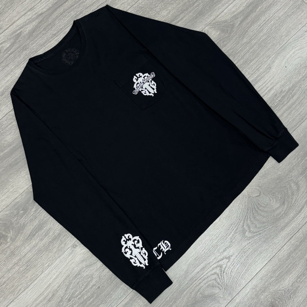 Size S - Chrome Hearts Dagger & Vine Spine Long Sleeve ' Black ' | SUPER CLEAN!