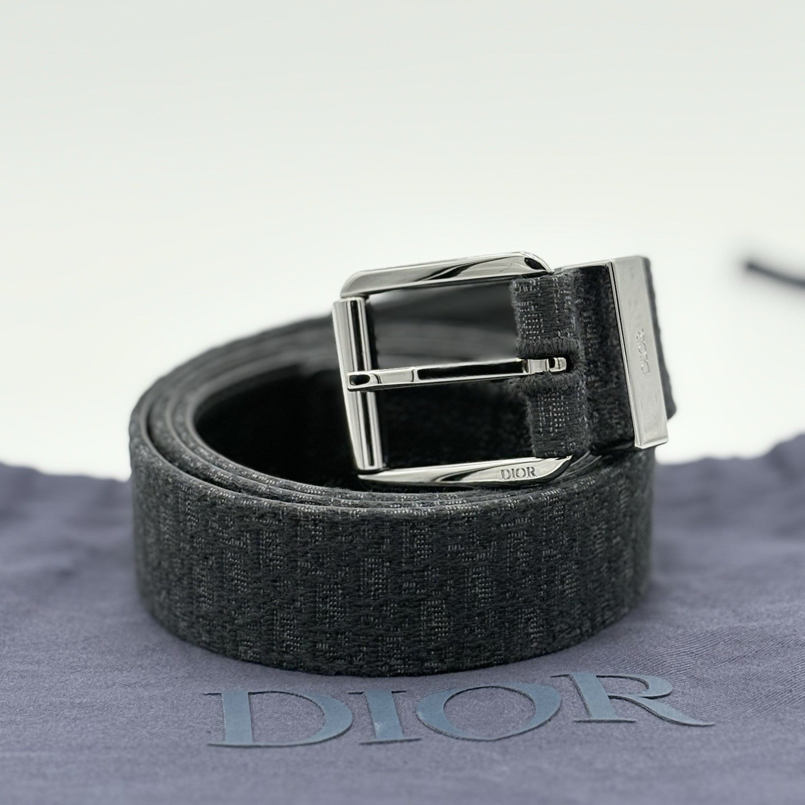 Dior Micro Oblique Jacquard Belt ' Black ' | SUPER CLEAN!