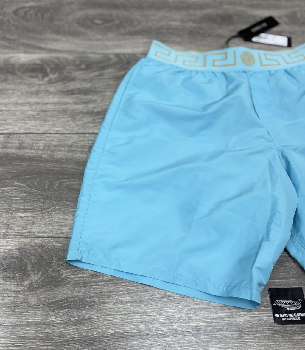 Size 5 - Versace Greca Border Swim Shorts' Blue ' | NEW!