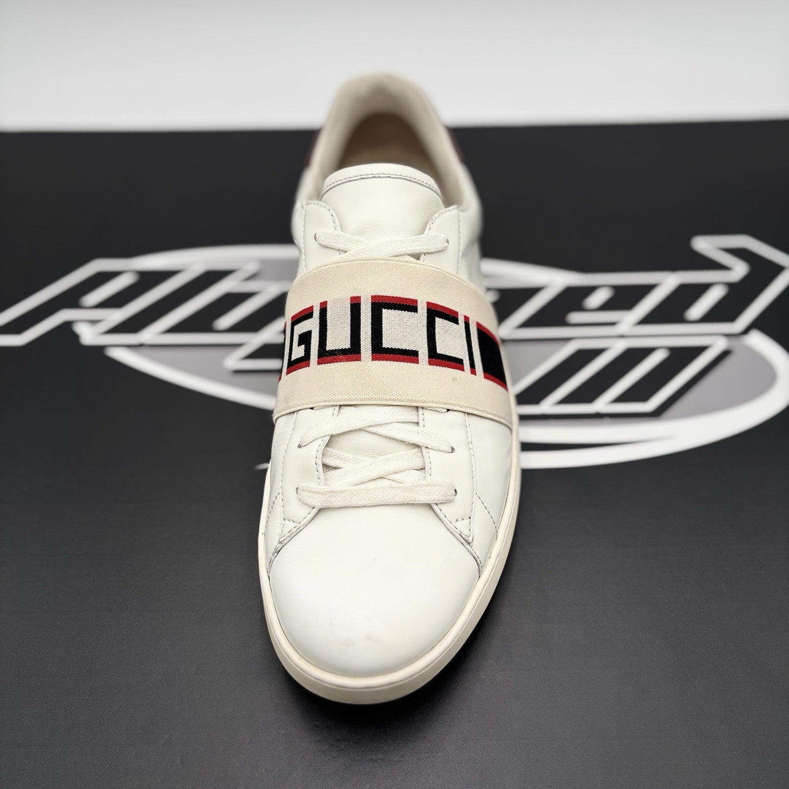 Size 11 G (11.5 US) - Gucci Ace Gucci Stripe ‘ White, Red ‘
