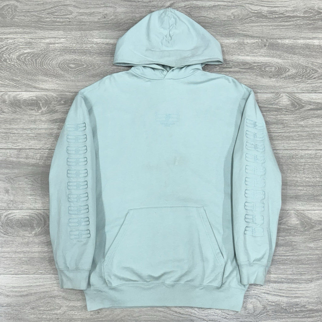 Size Medium - Balenciaga Embroidered BB Icon Logo Hoodie ' Blue ' | GOOD COND!
