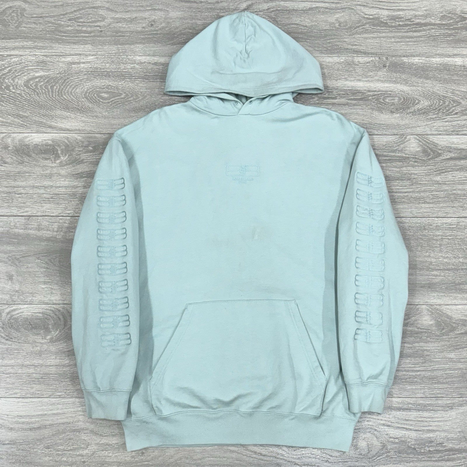 Size Medium - Balenciaga Embroidered BB Icon Logo Hoodie ' Blue ' | GOOD COND!