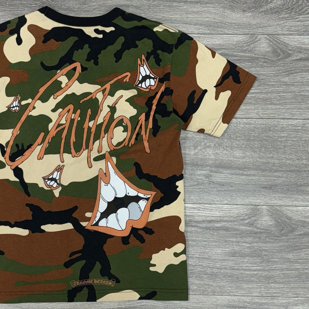 Size Small - Chrome Hearts Matty Boy Caution Short Sleeve T-Shirt ' Camo '