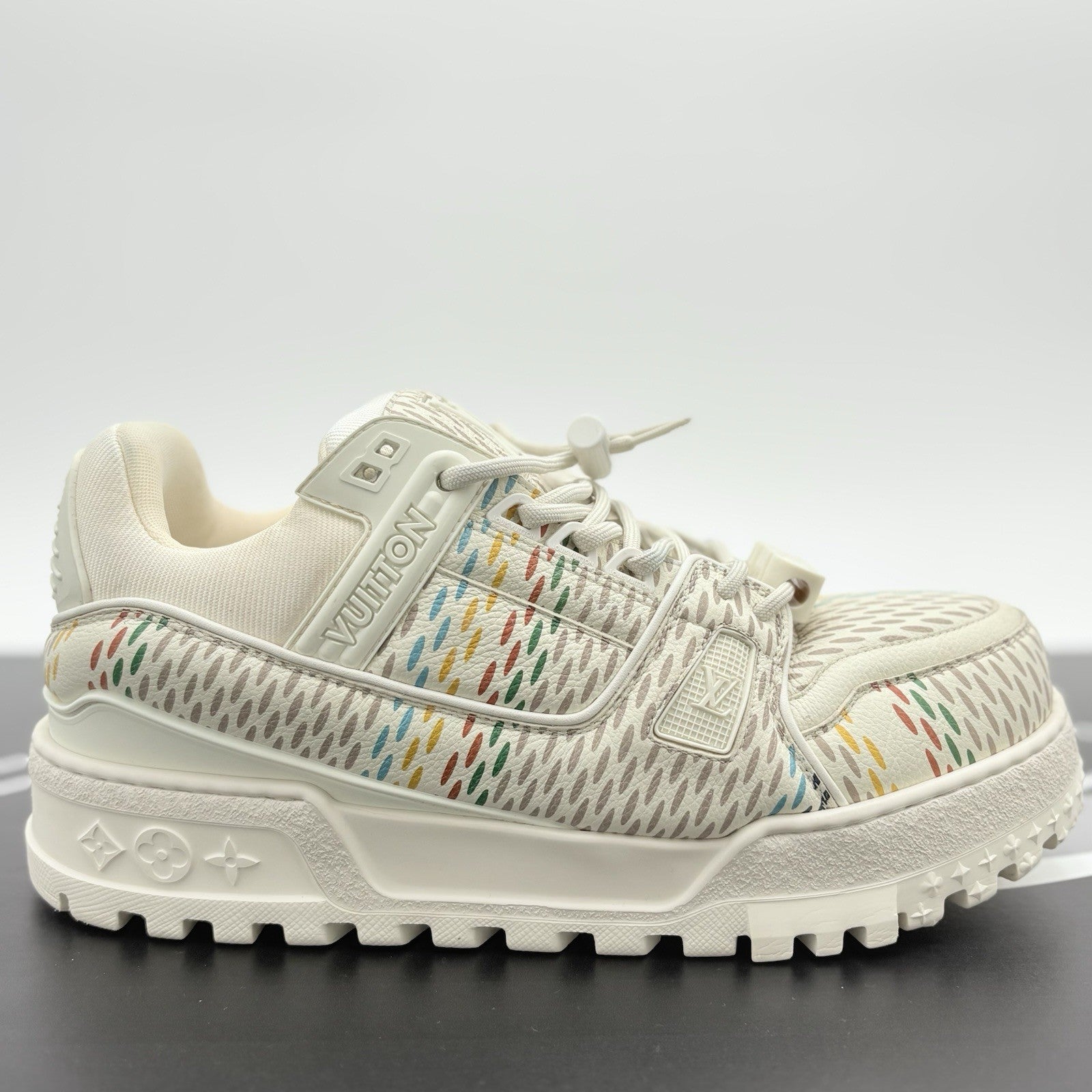 Size 7.5 LV (8.5-9 US) Louis Vuitton Maxi Trainer ' Beige Multicolor ' | CLEAN!