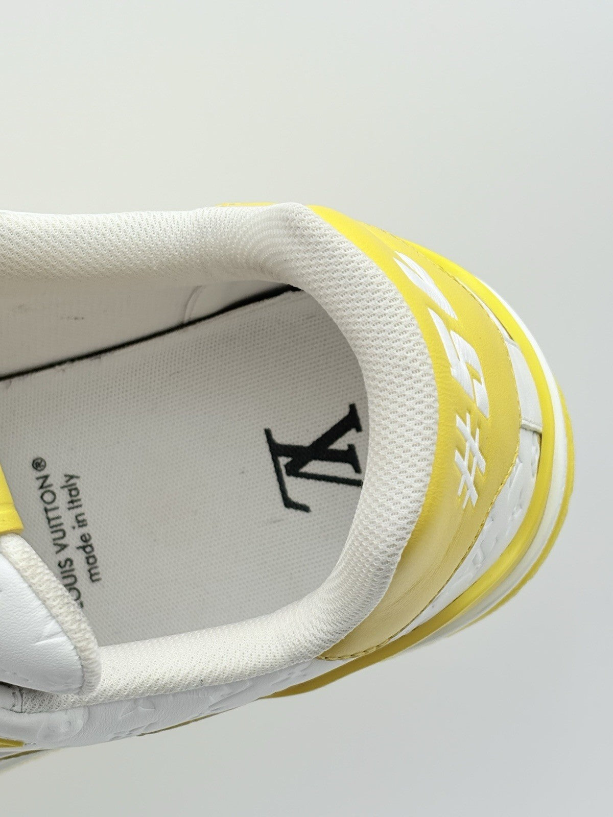 Size 9.5 LV (10.5-11 US) Louis Vuitton Trainer ' White Yellow ' | SUPER CLEAN!