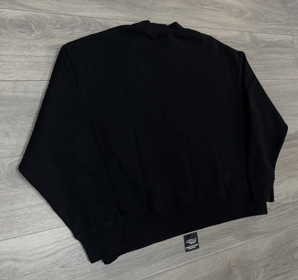 Size Medium - Palm Angels GD Curved Logo Crew Crewneck Sweater ' Black ' | NEW!