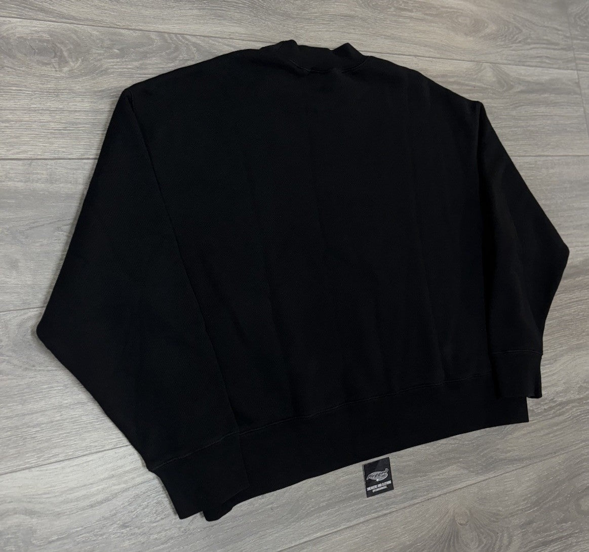 Size Medium - Palm Angels GD Curved Logo Crew Crewneck Sweater ' Black ' | NEW!