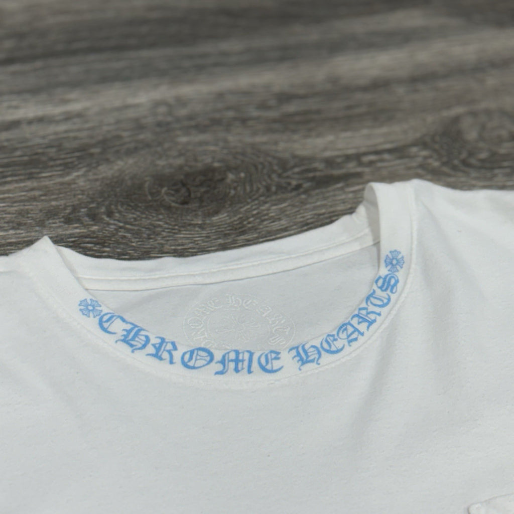Size XL - Chrome Hearts St. Barth Collar Print T-Shirt ' White Blue '