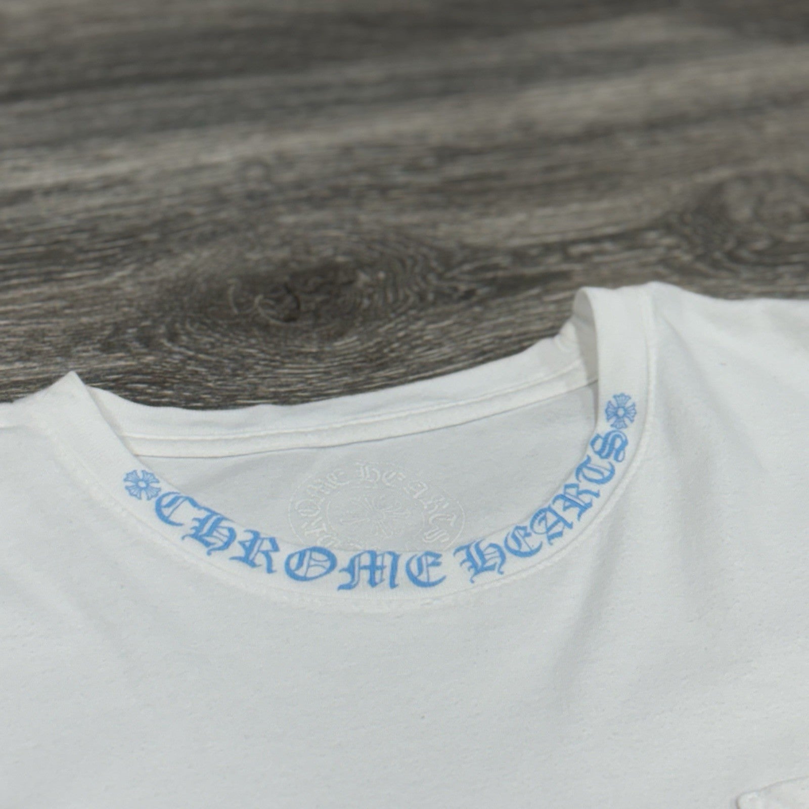 Size XL - Chrome Hearts St. Barth Collar Print T-Shirt ' White Blue '