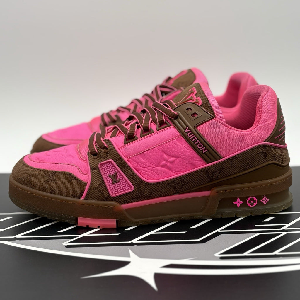 Size 8 LV (9-9.5 US) Louis Vuitton Trainer ' Pink Brown ' | GREAT CONDITION!