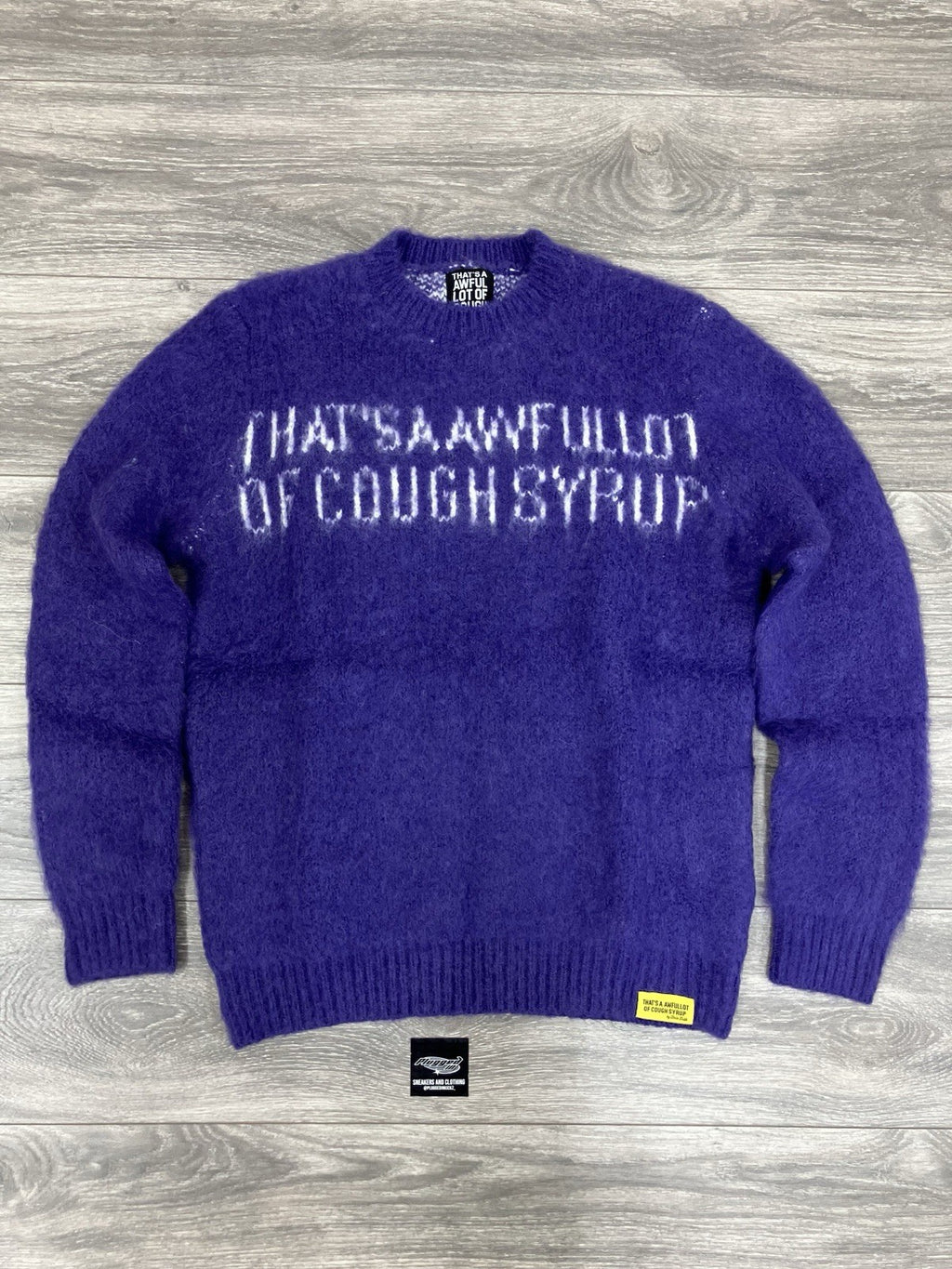 Size L - Thats A Awful Lot Of Cough Syrup Mohair Sweater ' Purple ' | NEW!