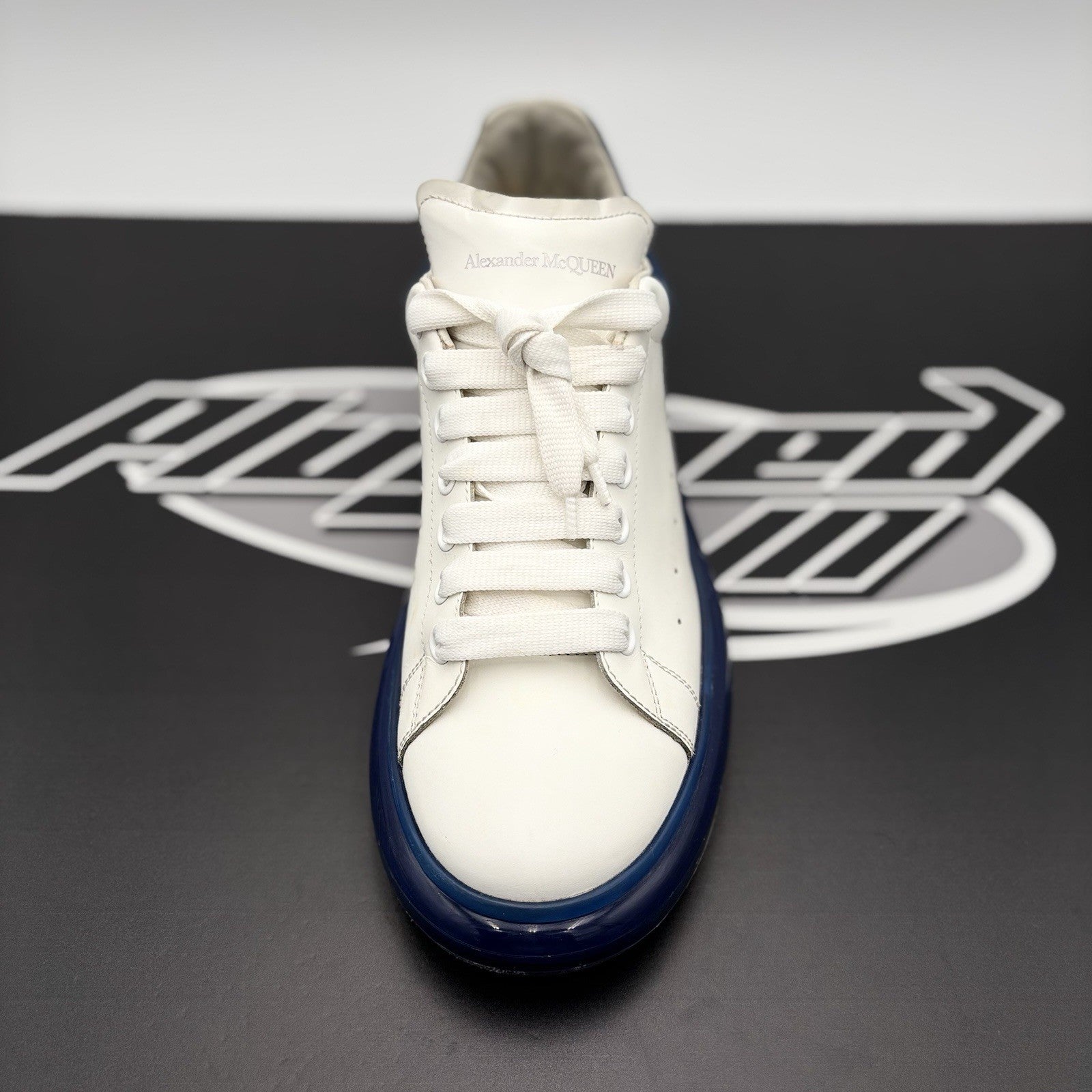 Size 43 EU (10 US) - Alexander McQueen ' White, Blue Bottoms ' | GOOD CONDITION!
