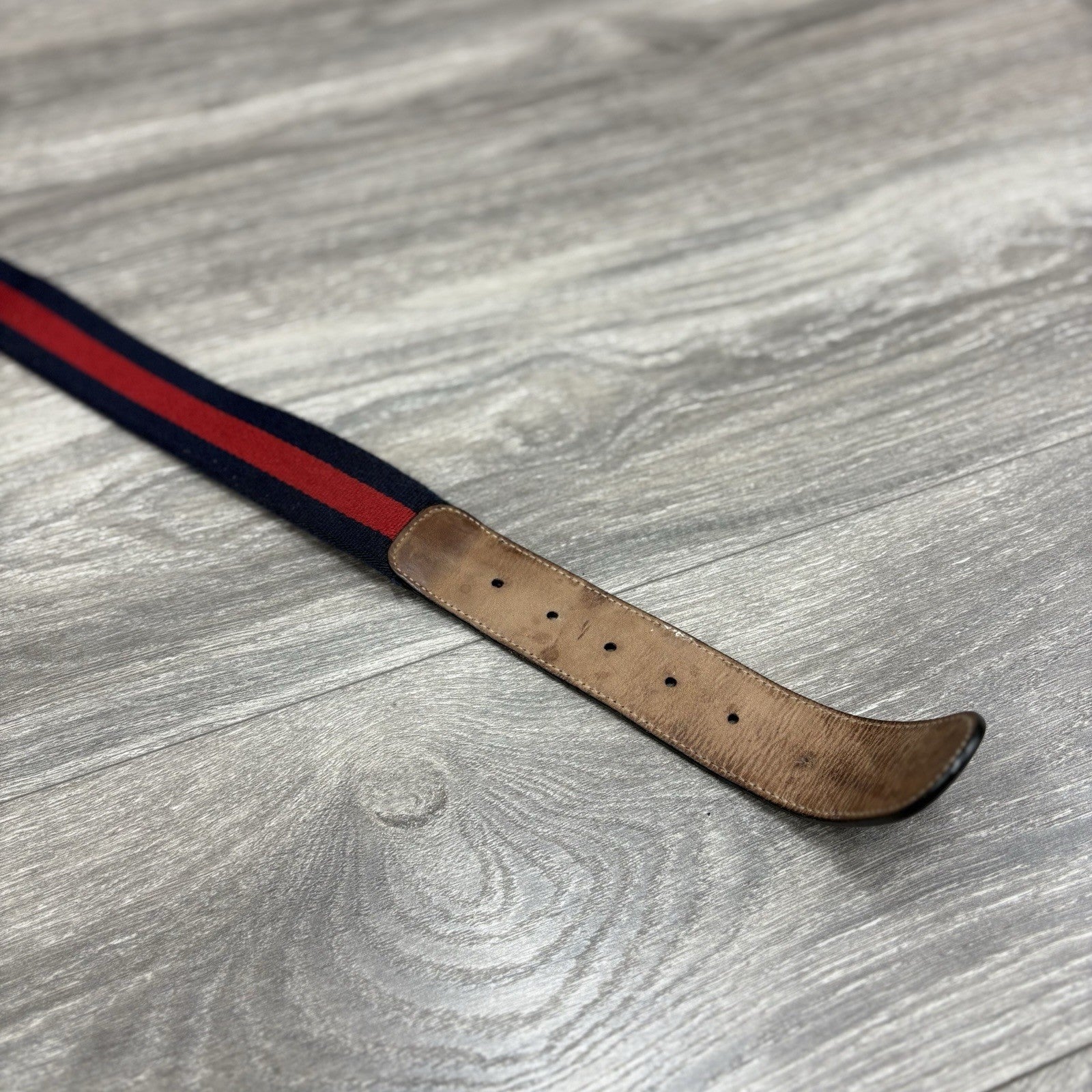 Gucci GG Buckle Web Belt ' Blue Red '