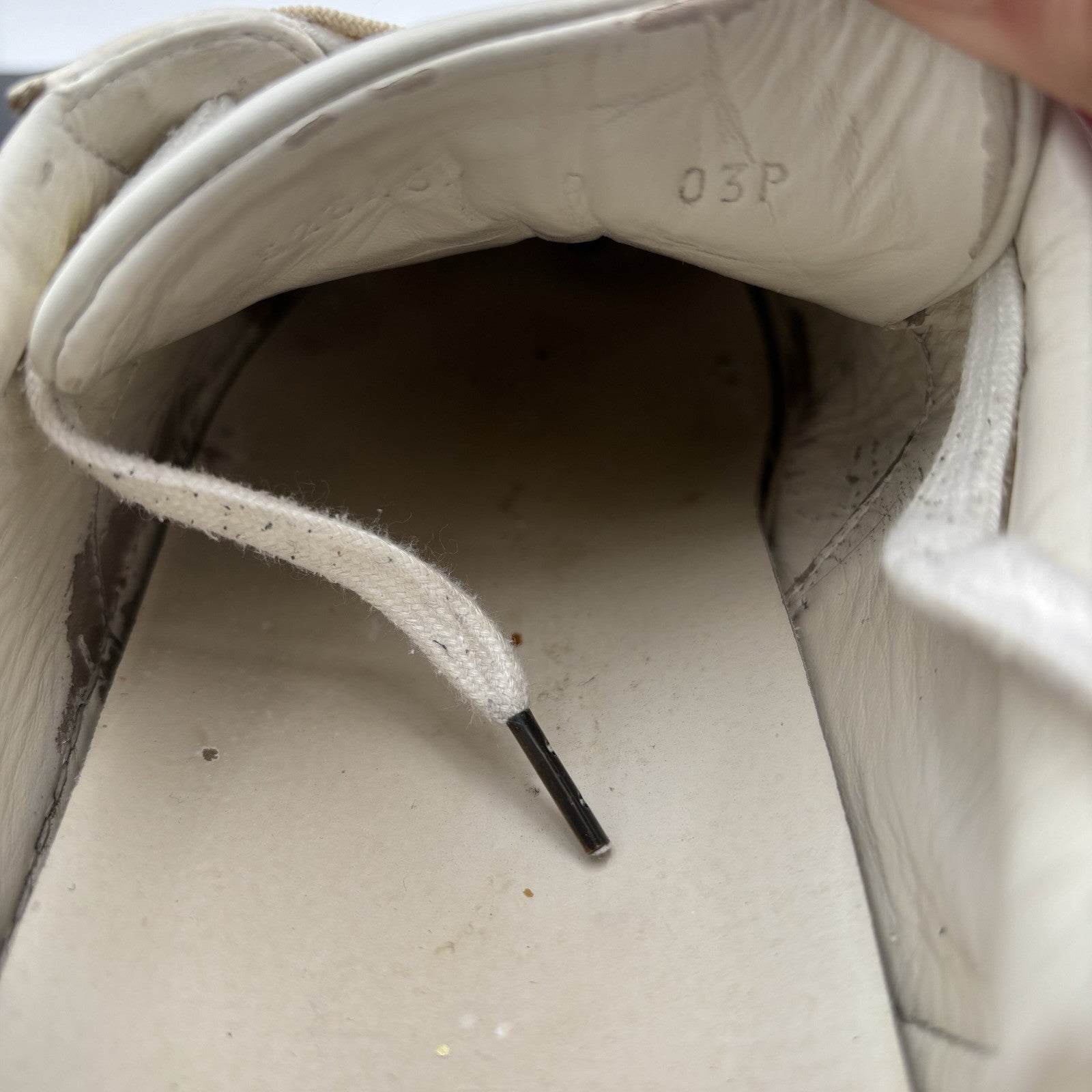 Size 9 G (9.5 US) - Gucci Ace Leather  With Strap ' White '
