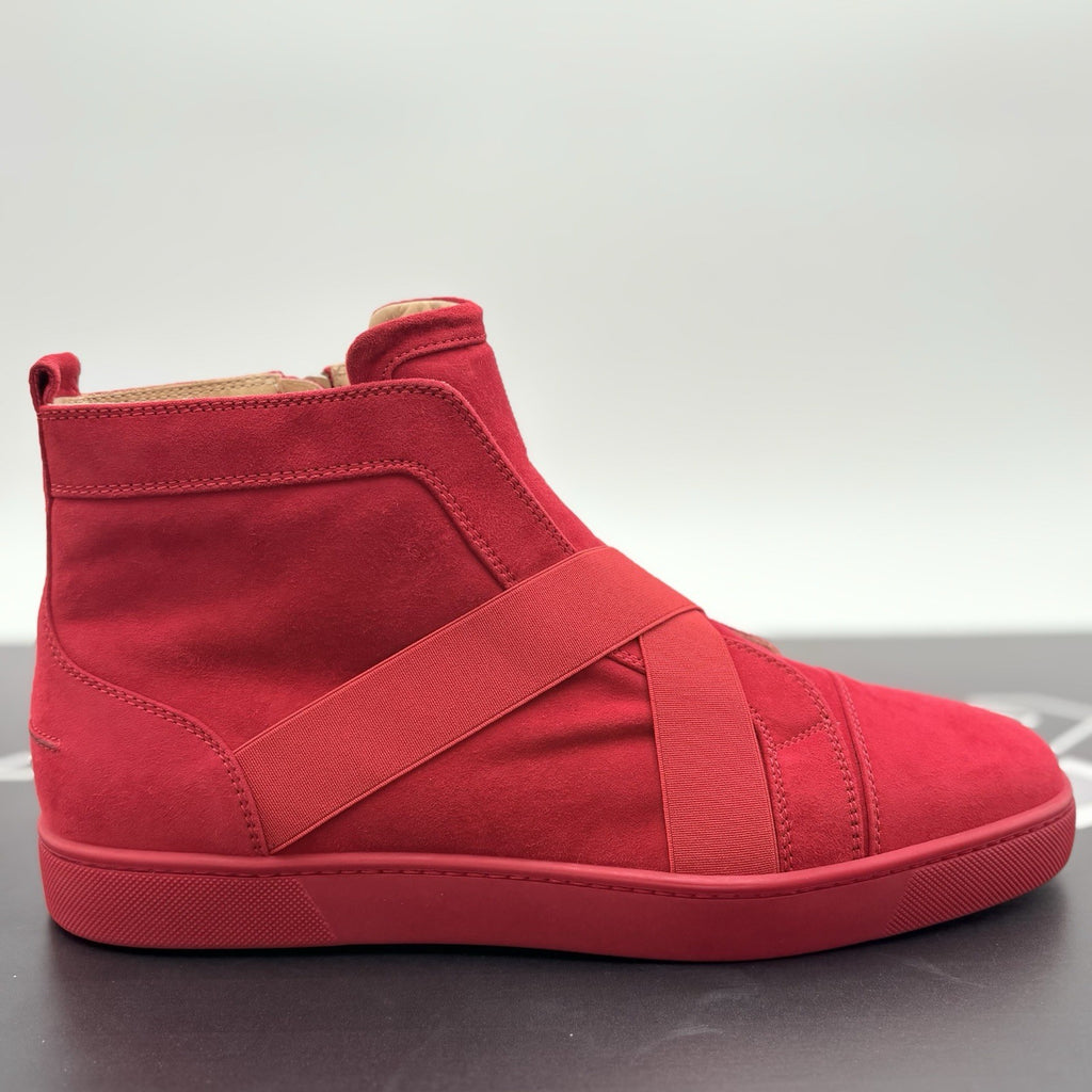 Size 45.5 (12.5 US) - Christian Louboutin Suede Cross Strap ' Red ' | BRAND NEW!