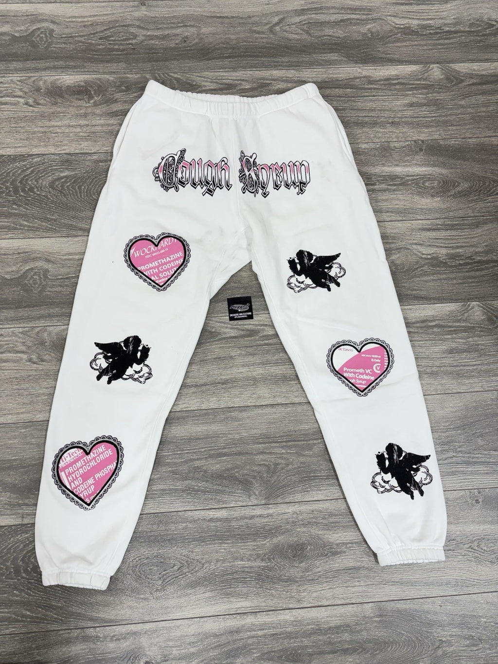 Size L - That's A Awful Lot Of Cough Syrup Sweatpants ‘ Valentines White‘ | NEW!