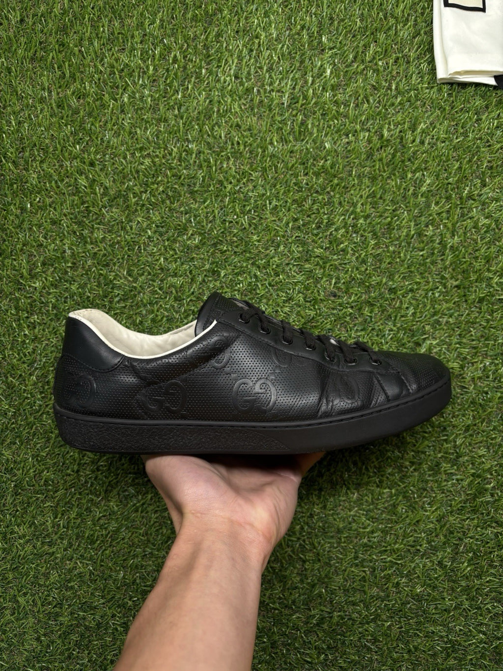 Size 9.5 G (10 US) - Gucci Ace GG ' Black ' | GOOD CONDITION!