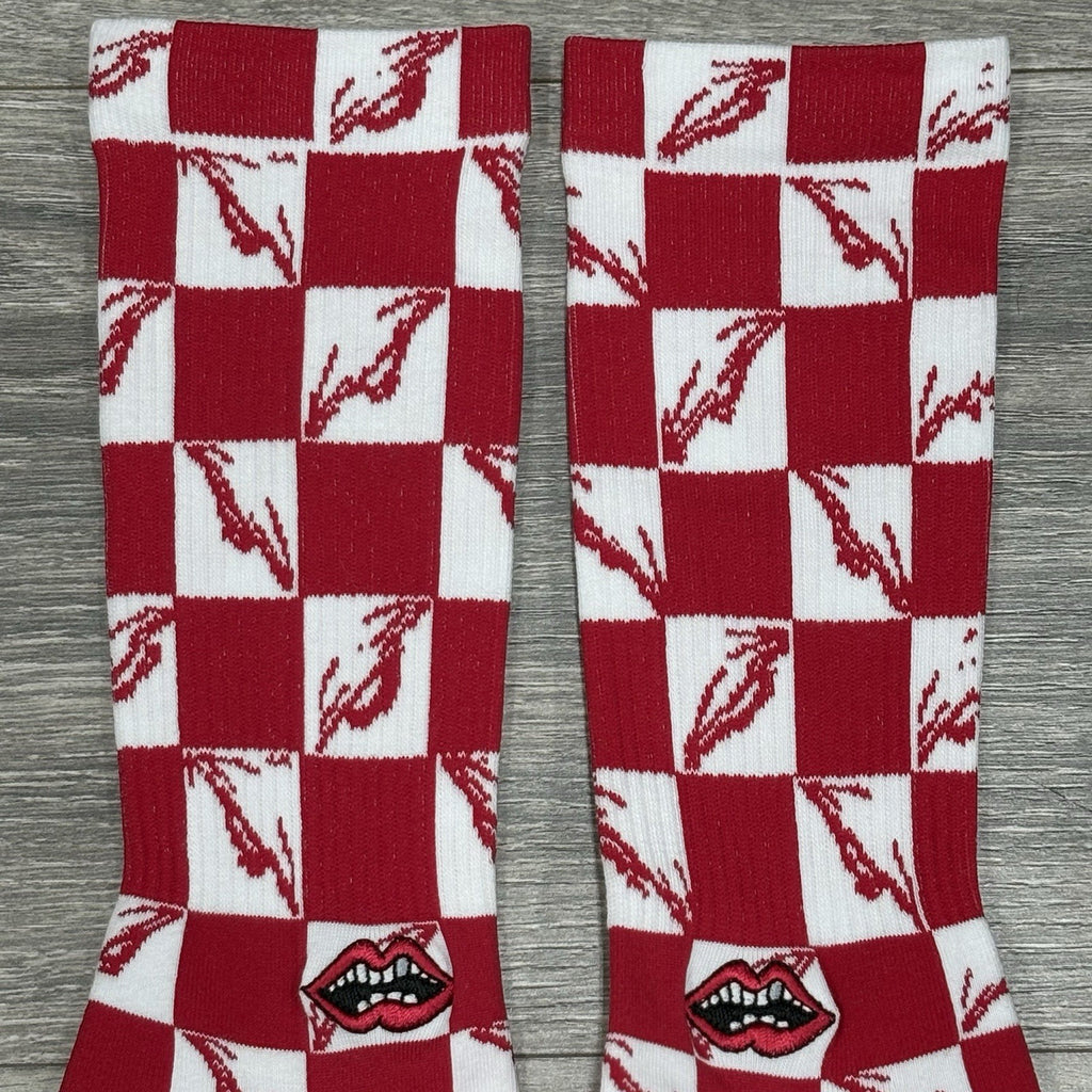 Size Large (9-13 US) - Chrome Hearts Matty Boy 99 Eye Socks ' Red ' | NEW!