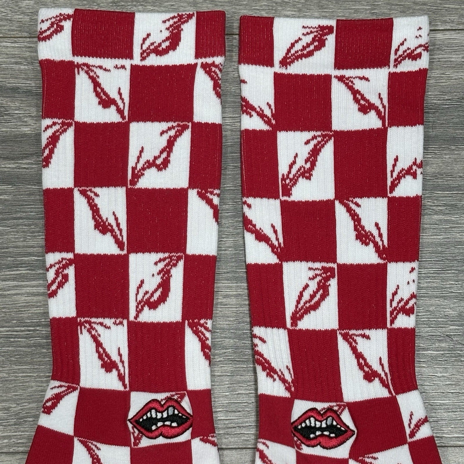 Size Large (9-13 US) - Chrome Hearts Matty Boy 99 Eye Socks ' Red ' | NEW!