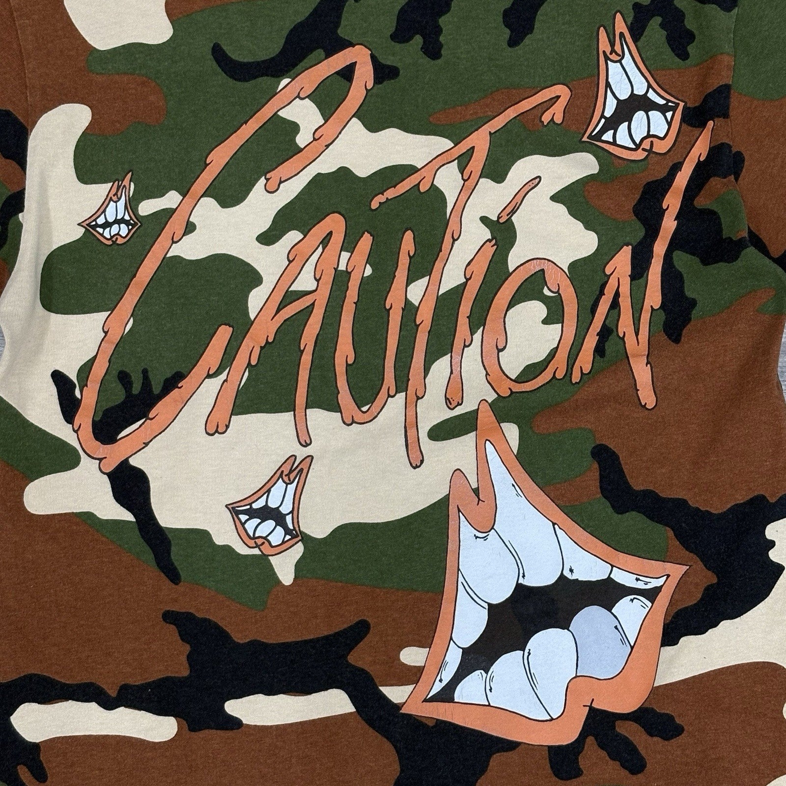 Size Small - Chrome Hearts Matty Boy Caution Short Sleeve T-Shirt ' Camo '