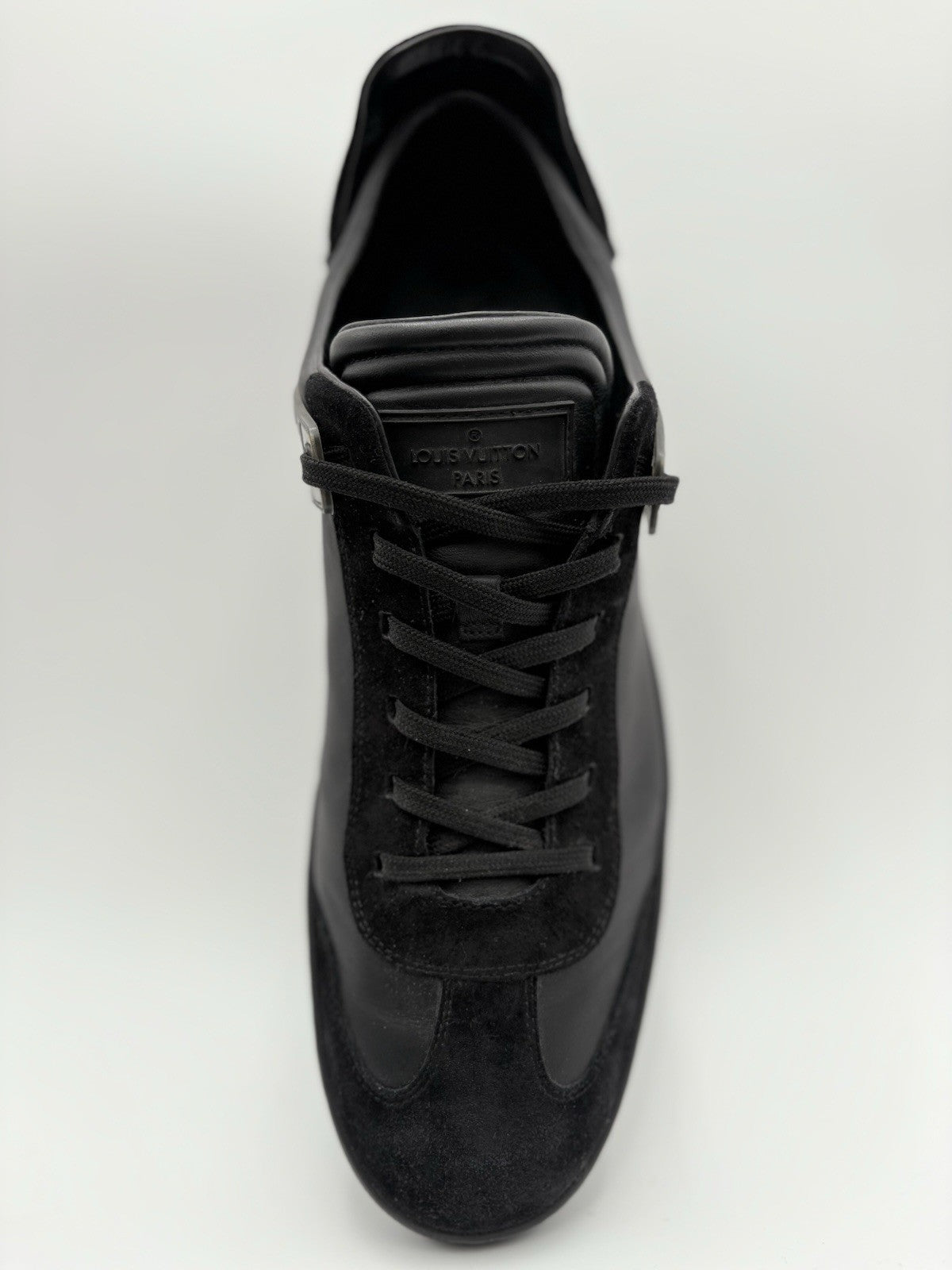 Size 10 LV (11-11.5 US) Louis Vuitton Leather Sneakers ' Black ' | GOOD COND!