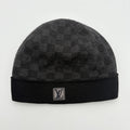 Louis Vuitton Wool Petit Damier Graphite Beanie ' Black Grey '