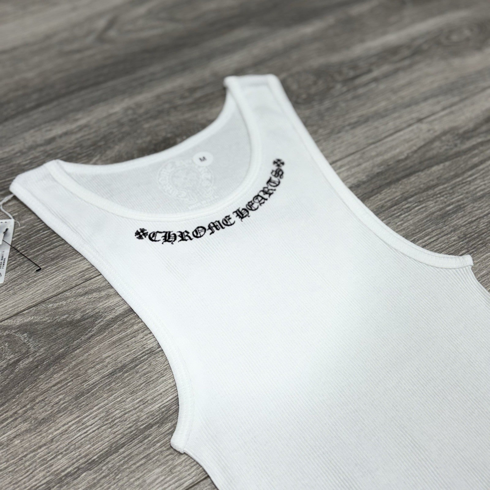 Size Medium - Chrome Hearts Scroll Logo Tank Top ' White Black ' | BRAND NEW!