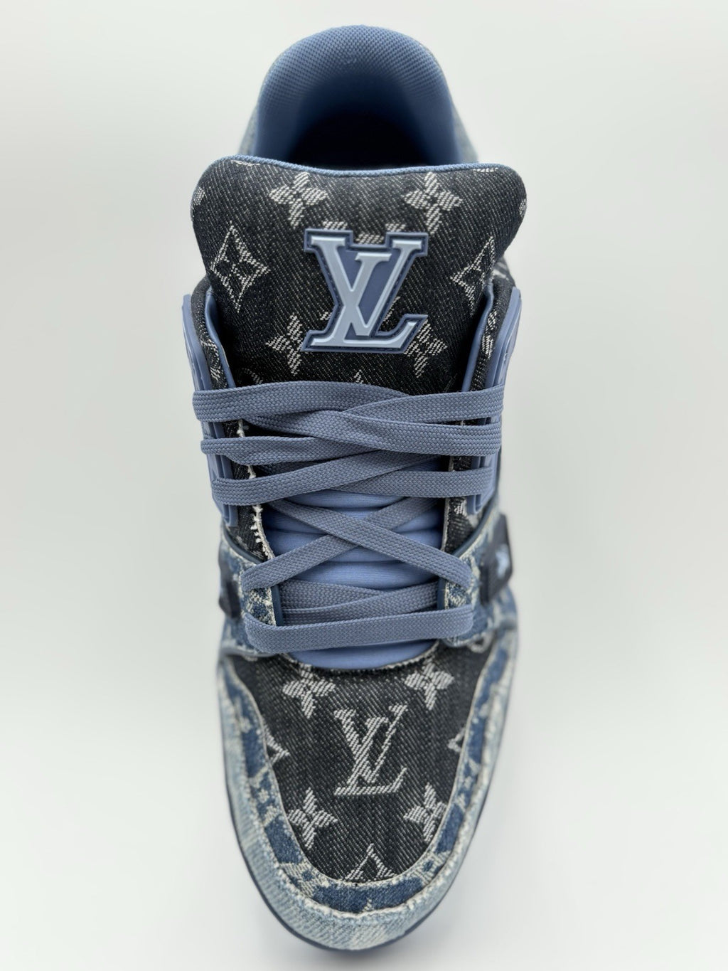 Size 8.5 LV (9.5-10 US) Louis Vuitton Trainer ' Monogram Blue Denim ' | CLEAN!
