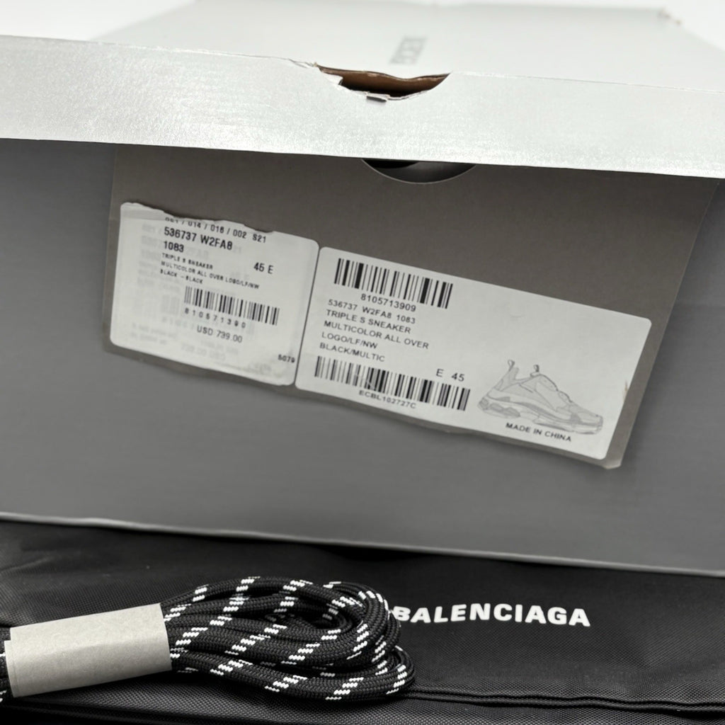 Size 45 (12 US) - Balenciaga Triple S ' All Over Logo ' | BRAND NEW!