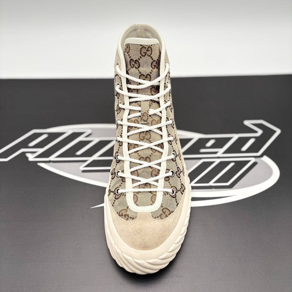 Size 10.5 G (11 US) - Gucci Monogram Jumbo GG High ‘ New Lace Tortuga ‘ | GREAT!