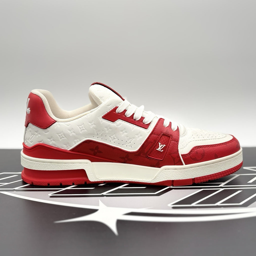 Size 8.5 LV (9.5-10 US) - Louis Vuitton Trainer  ' White, Red ' | SUPER CLEAN!