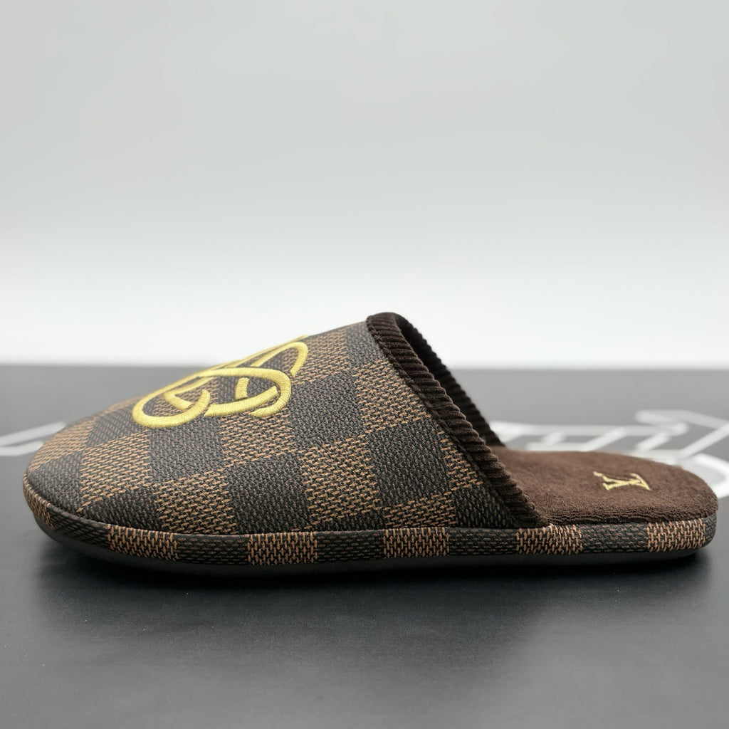 Size 11 LV (12-12.5 US) Louis Vuitton Palace Slipper Damier Pop ' Ebene ' | NEW!
