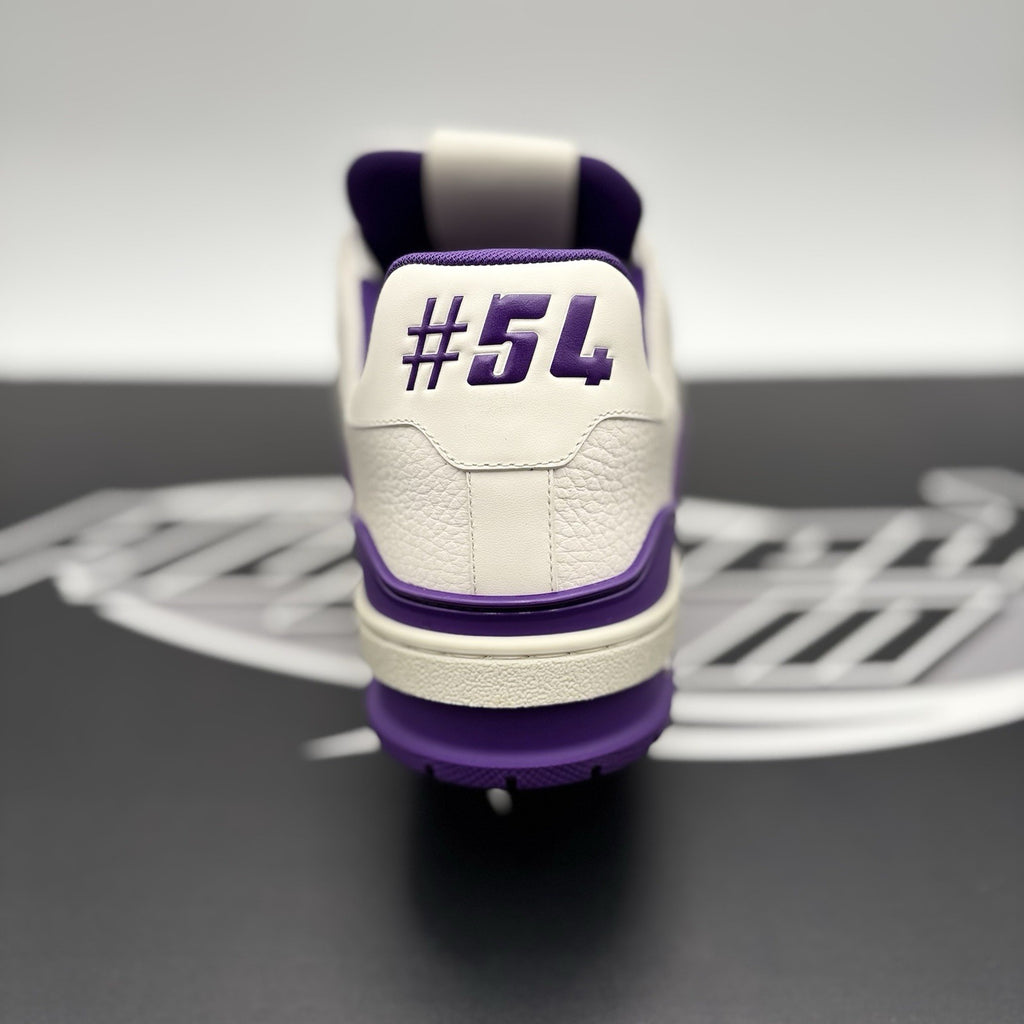 Size 7.5 LV (8.5-9 US) - Louis Vuitton Trainer ' White, Purple ' | WORN ONCE!
