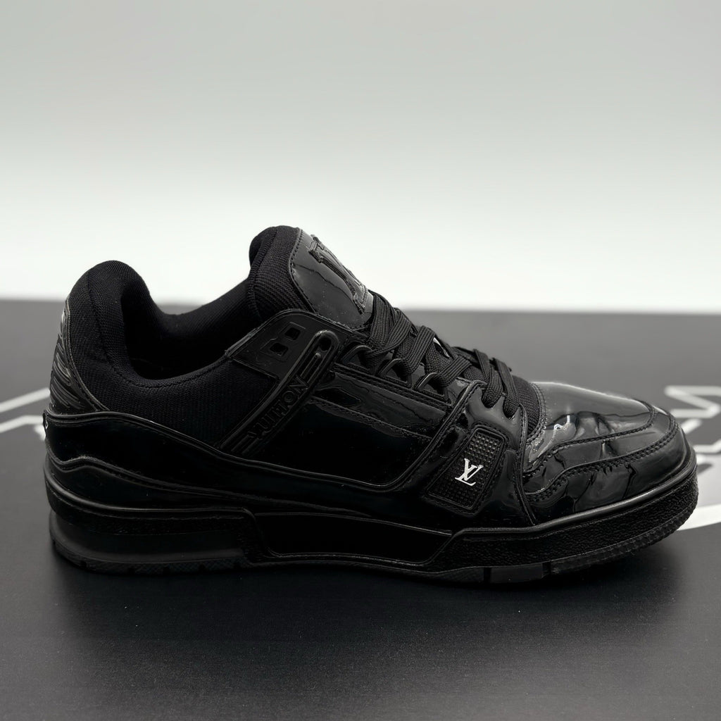 Size 6 LV (7-7.5 US) Louis Vuitton Trainer ' Patent Leather Black ' | GREAT COND