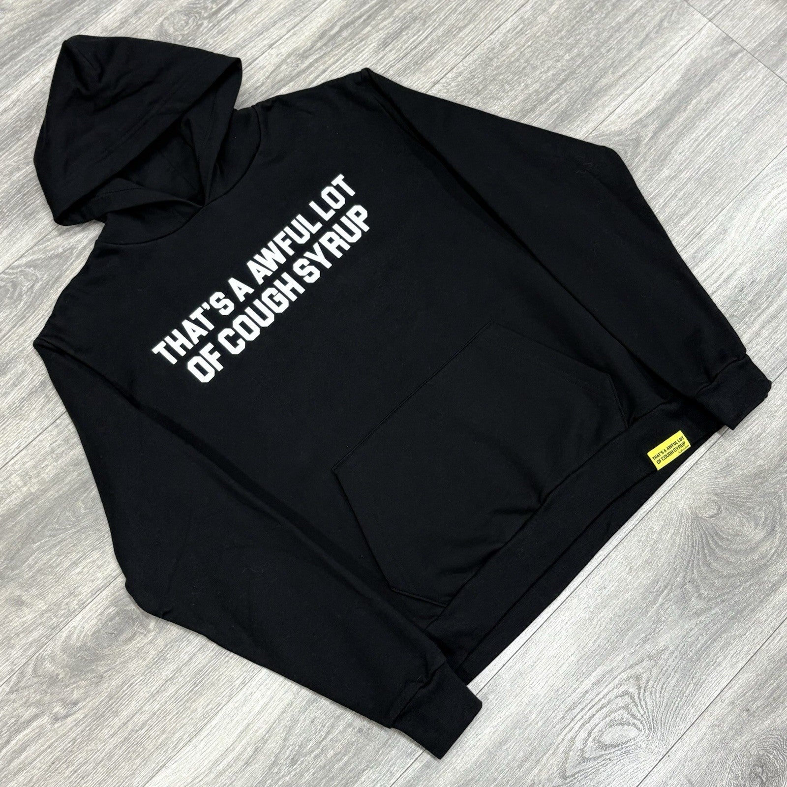 Size M - Thats A Awful Lot Of Cough Syrup Hoodie ' Black ' | NEW!