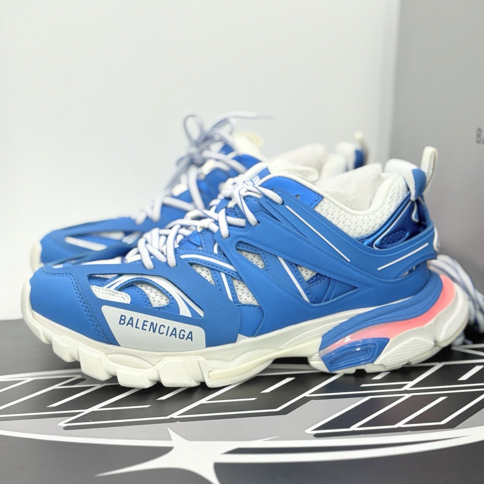 Size 40 (7 US) - Balenciaga Track LED Sneaker ' White Blue ' | BRAND NEW!