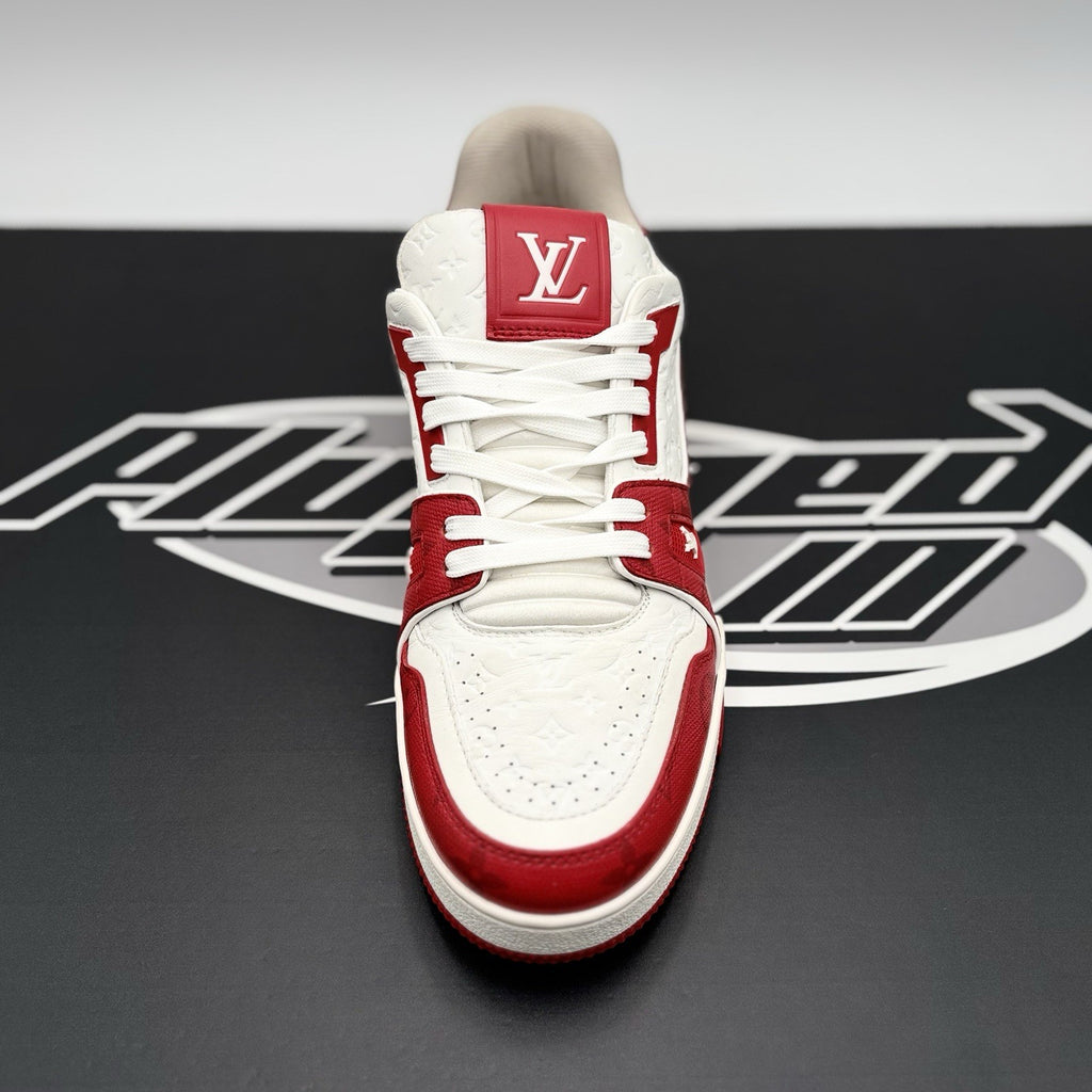 Size 8.5 LV (9.5-10 US) - Louis Vuitton Trainer  ' White, Red ' | SUPER CLEAN!