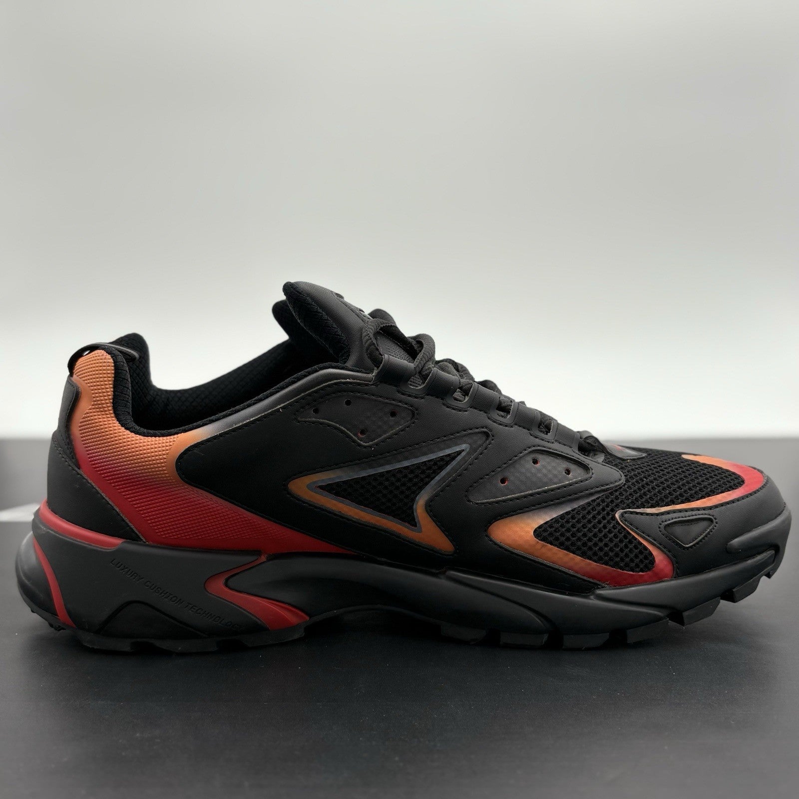 Size 12 LV (13-13:5 US) Louis Vuitton Tactic Runner ' Black Orange Red ' | CLEAN