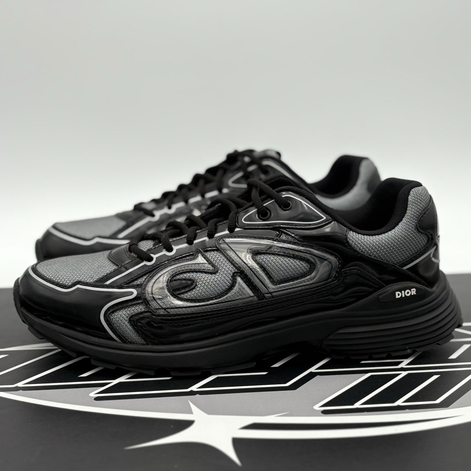 Size 45 (12 US) Dior B30 Reflective Sneaker ' Black Gray ' | EXCELLENT COND!