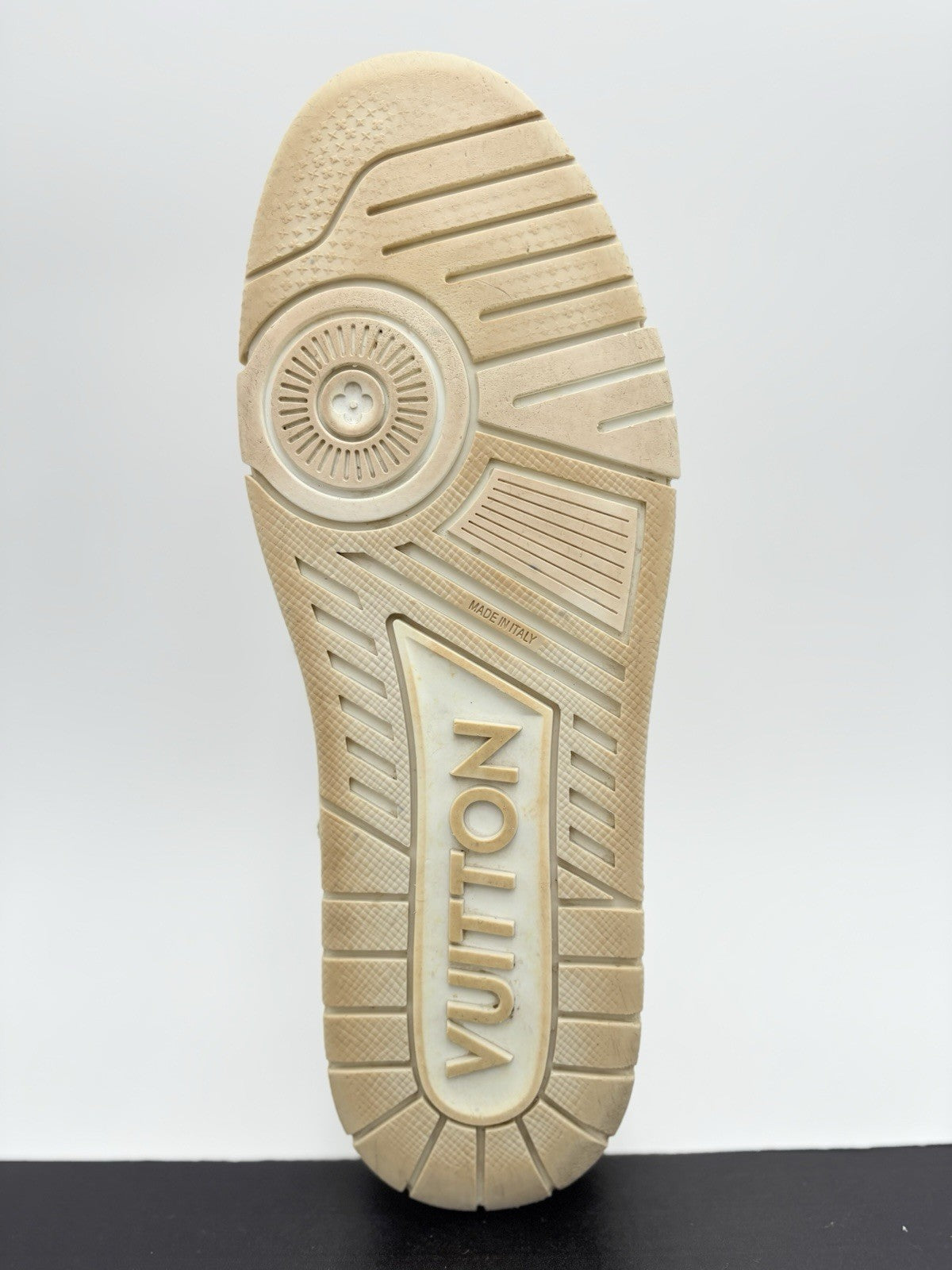 Size 9 LV (10-10.5 US) Louis Vuitton Trainer Denim ' Beige White ' | GOOD COND!