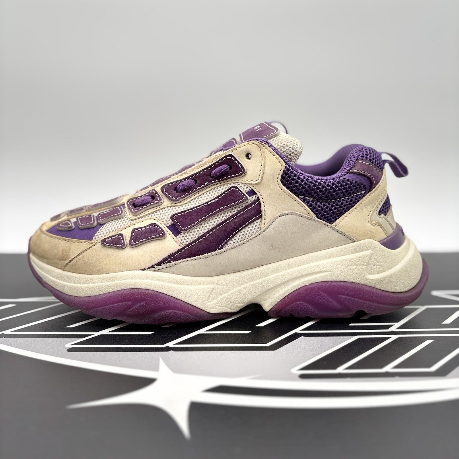 Size 42 (9 US) Amiri Bone Runner ' White, Beige, Purple '