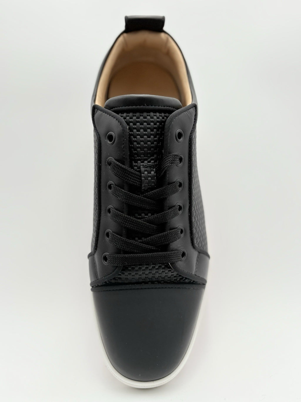 Size 45 (12 US) Christian Louboutin Low Leather Sneaker ' Black ' | SUPER CLEAN!