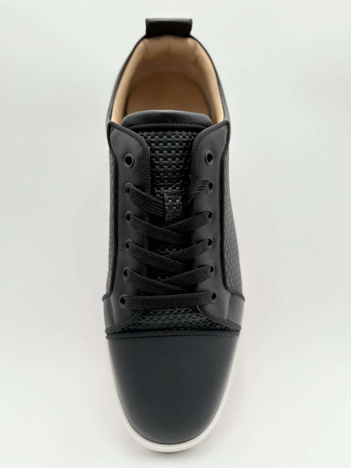 Size 45 (12 US) Christian Louboutin Low Leather Sneaker ' Black ' | SUPER CLEAN!