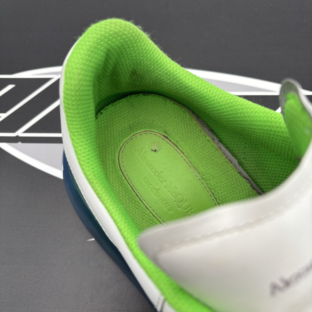 Size 45 (12 US) Alexander McQueen ' Transparent Sole White, Lime '