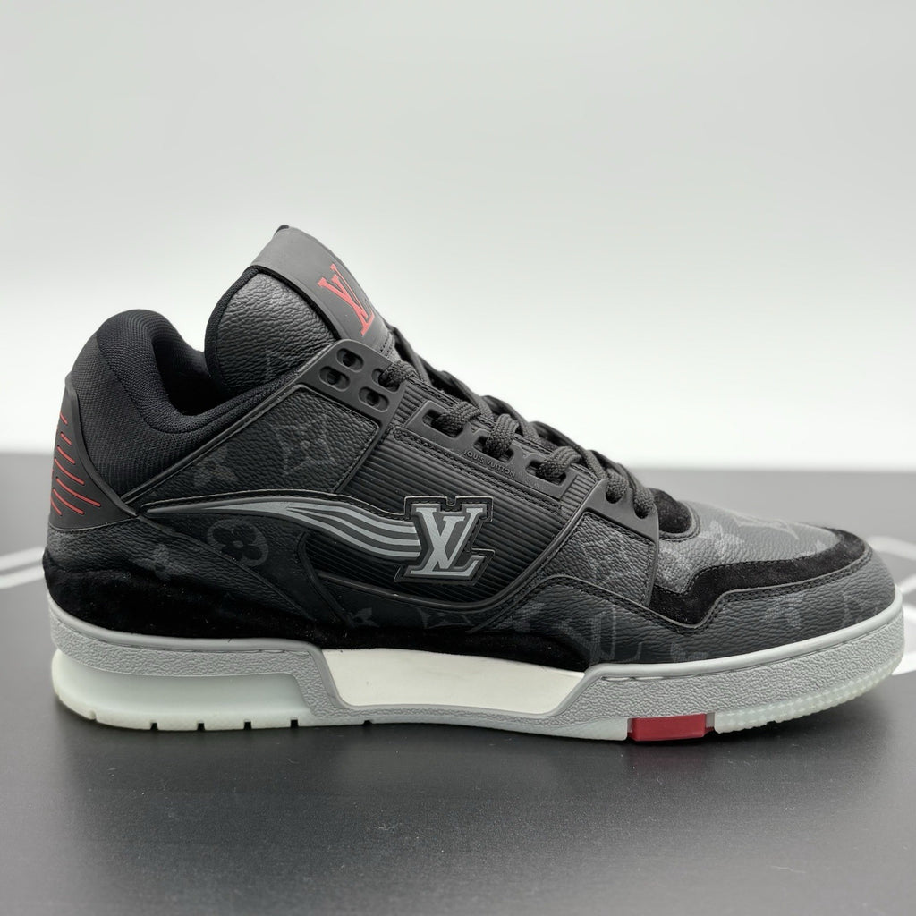 Size 9.5 LV (10.5-11 US) Louis Vuitton Trainer Eclipse ' Black Grey ' | CLEAN!