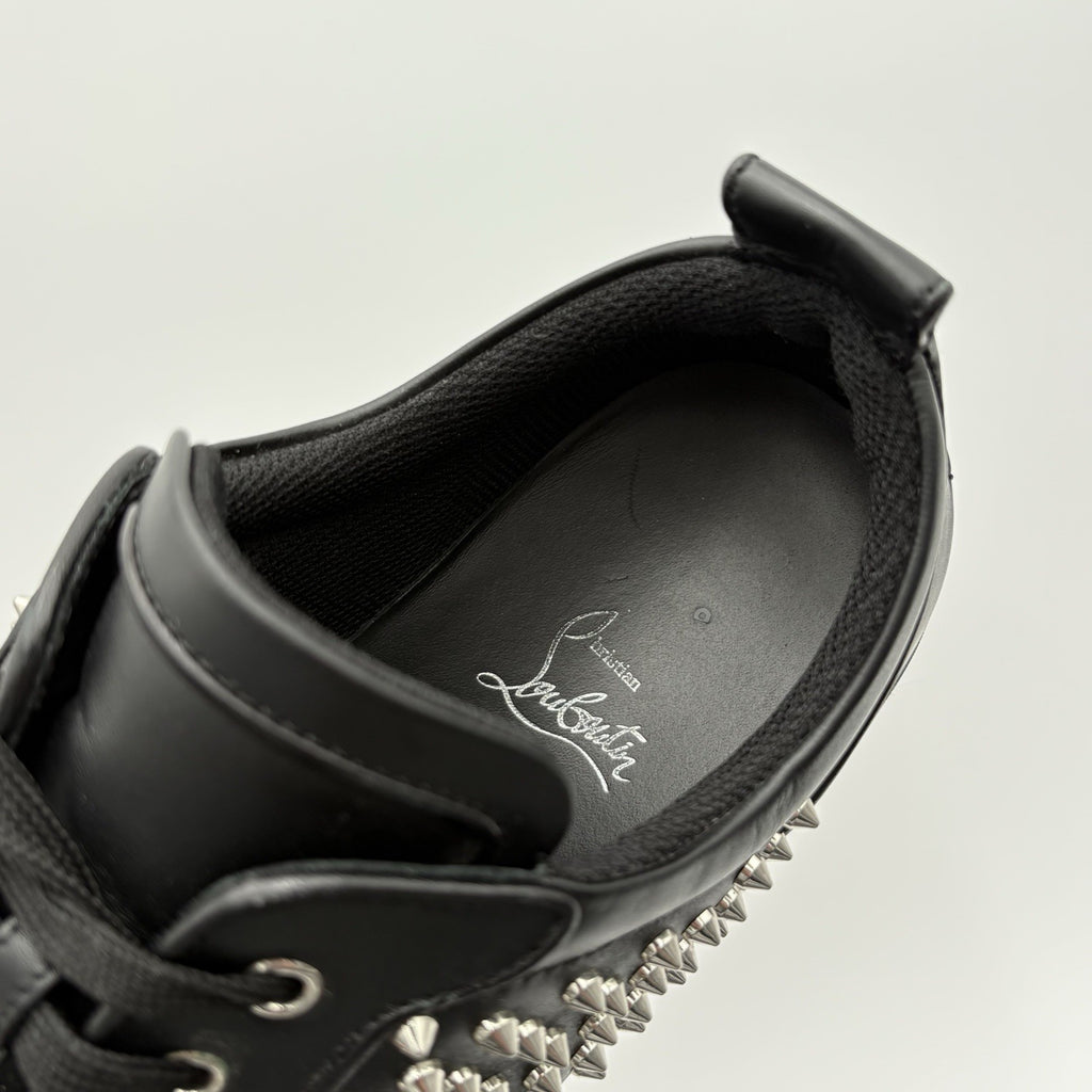 Size 43 (10 US) Christian Louboutin Low Silver Spikes ' Black ' | SUPER CLEAN!