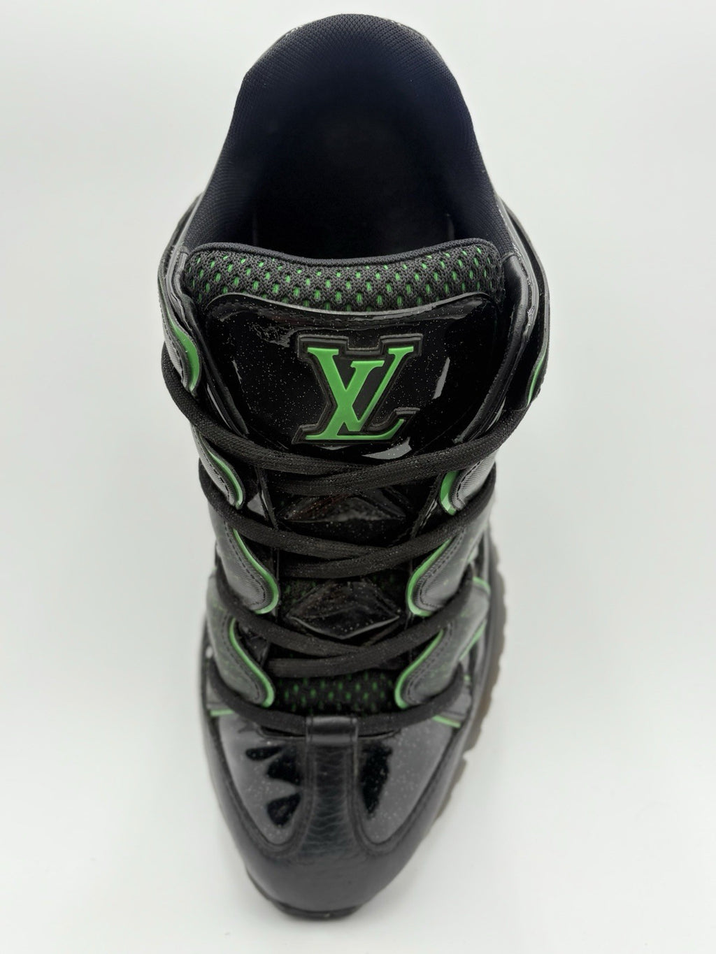 Size 7.5 LV (8.5-9 US) Louis Vuitton Digital Zig Zag Sneaker ' Black Green '