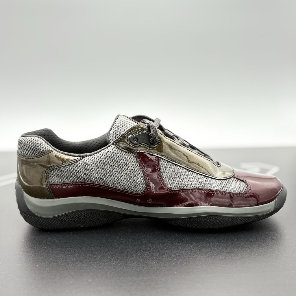 Size 8 UK (9 US) - Prada Americas Cup ' Burgundy Grey ' | SUPER CLEAN!