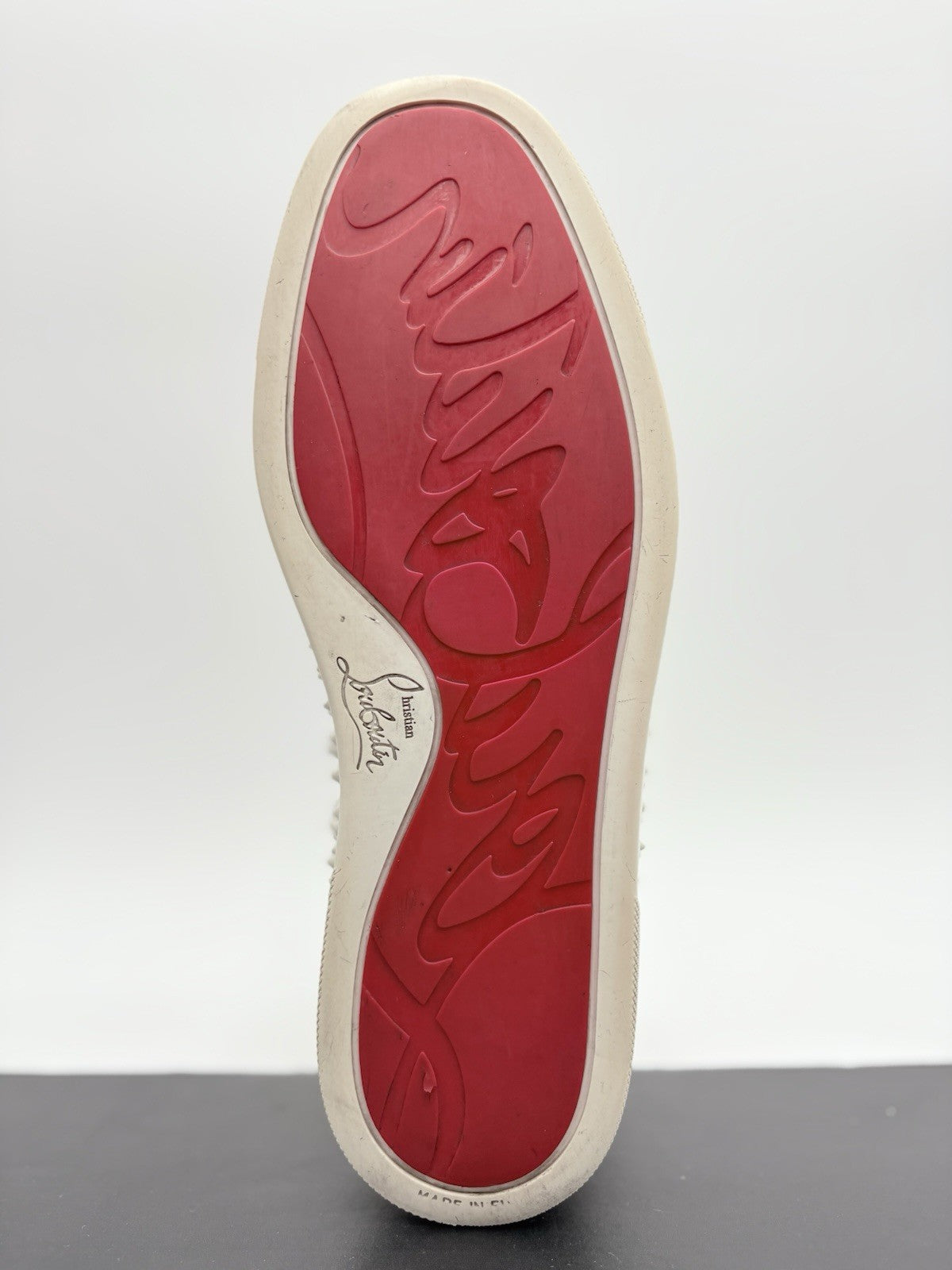 Size 41 (8 US) - Christian Louboutin Flat Spikes ' White ' | GOOD CONDITION!