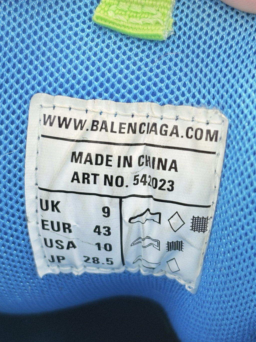 Size 43 (10 US) - Balenciaga Track ' White Blue Green ' | GREAT CONDITION!